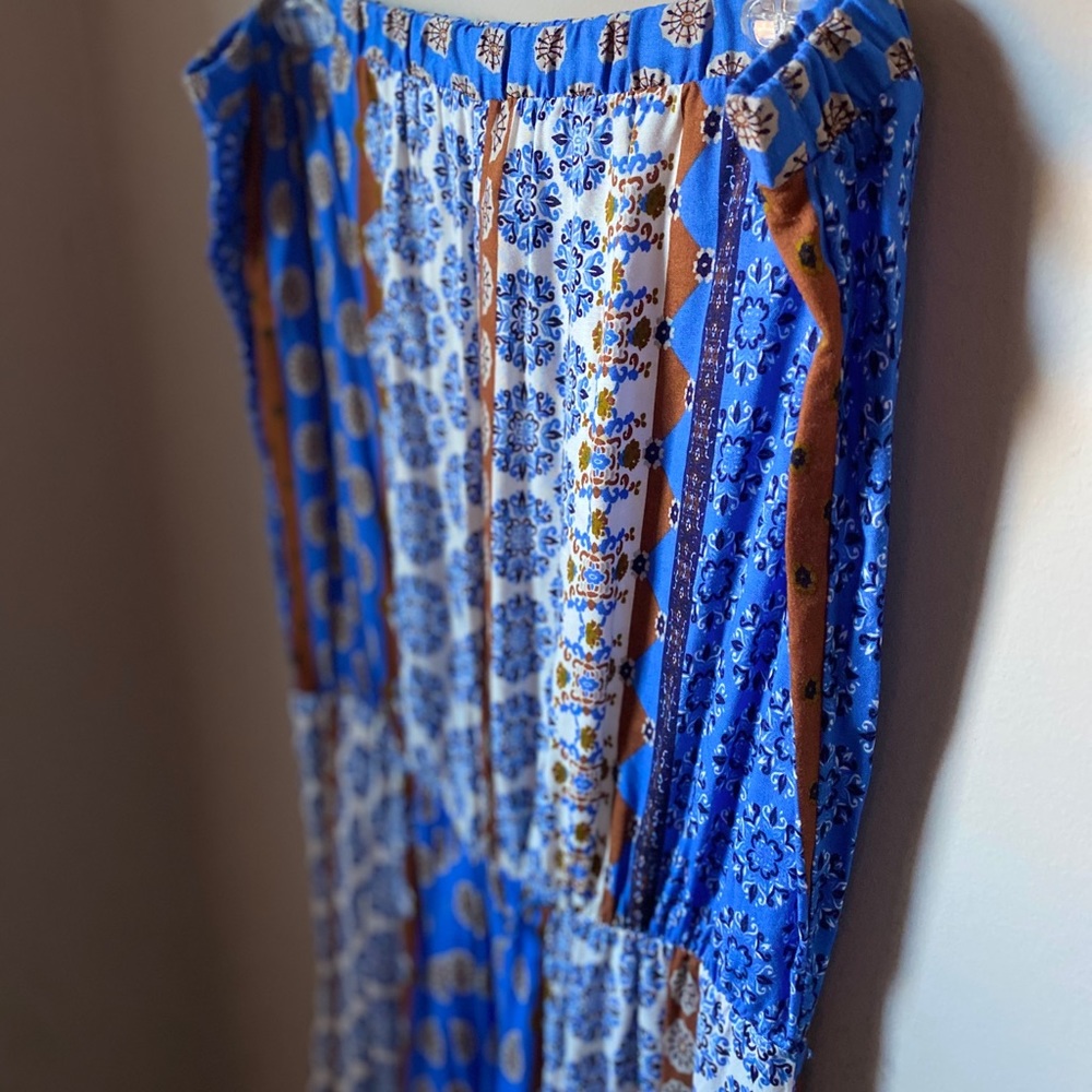 Boho Print Strapless Jumpsuit